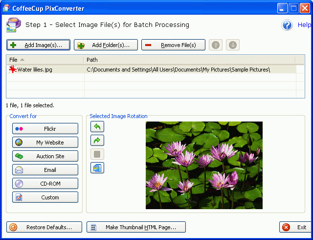 CoffeeCup PixConverter Screenshot